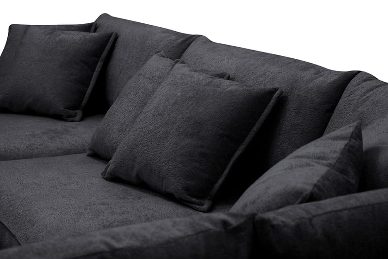 Rossita Lyx 4-sits Extra djup Soffa med Schäslong Höger - Svart Chenille - Möbler - Vardagsrum - Soffor - Sammetssoffor