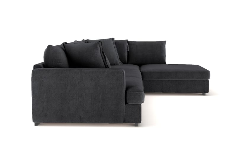 Rossita Lyx 4-sits Extra djup Soffa med Schäslong Höger - Svart Chenille - Möbler - Vardagsrum - Soffor - Sammetssoffor