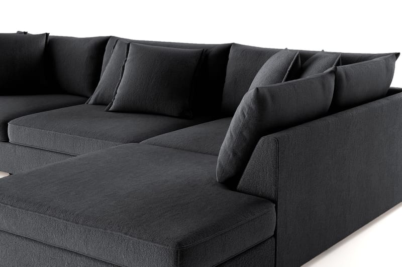 Rossita Lyx 4-sits Extra djup Soffa med Schäslong Höger - Svart Chenille - Möbler - Vardagsrum - Soffor - Sammetssoffor