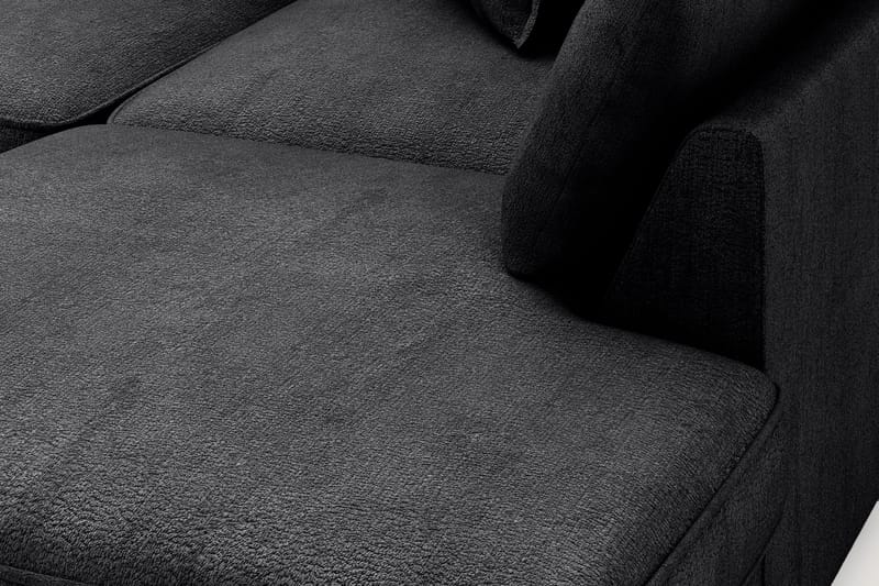 Rossita Lyx 4-sits Extra djup Soffa med Schäslong Höger - Svart Chenille - Möbler - Vardagsrum - Soffor - Sammetssoffor