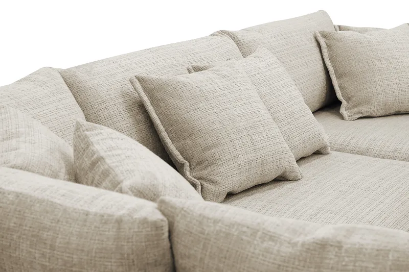 Rossita Lyx 4-sits Extra djup Soffa med Schäslong Vänster - Beige Chenille - Möbler - Vardagsrum - Soffor - Divansoffa & schäslong