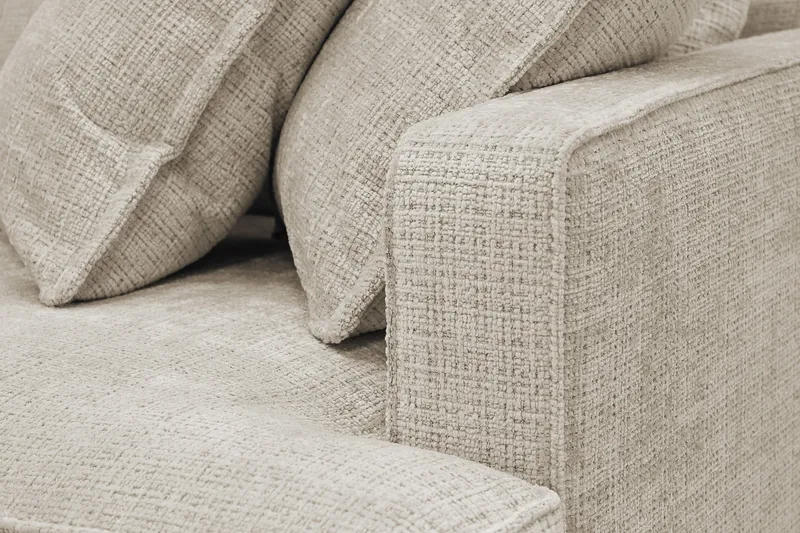 Rossita Lyx 4-sits Extra djup Soffa med Schäslong Vänster - Beige Chenille - Möbler - Vardagsrum - Soffor - Divansoffa & schäslong