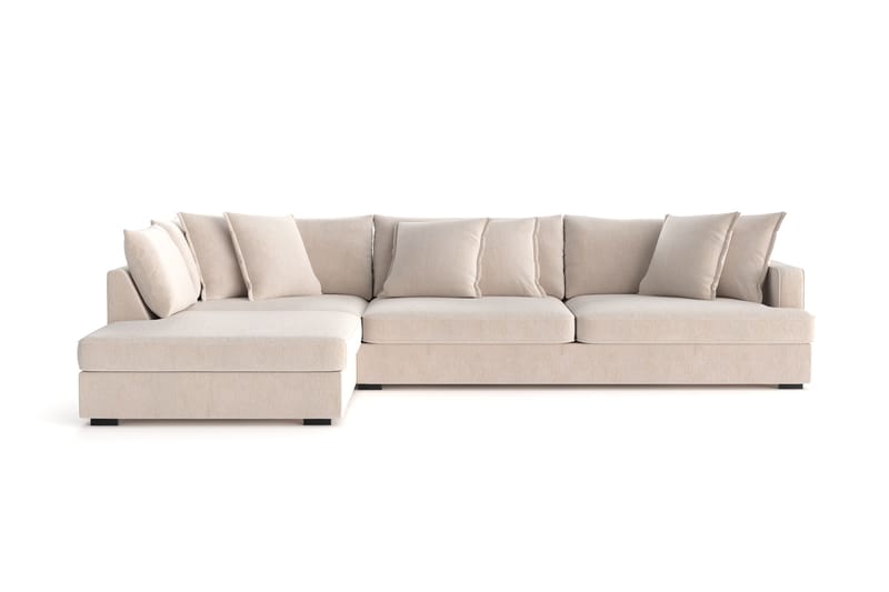Rossita Lyx 4-sits Extra djup Soffa med Schäslong Vänster - Beige Chenille - Möbler - Vardagsrum - Soffor - Sammetssoffor