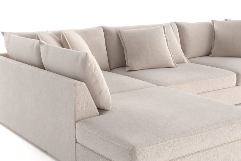 Rossita Lyx 4-sits Extra djup Soffa med Schäslong Vänster - Beige Chenille - Möbler - Vardagsrum - Soffor - Sammetssoffor