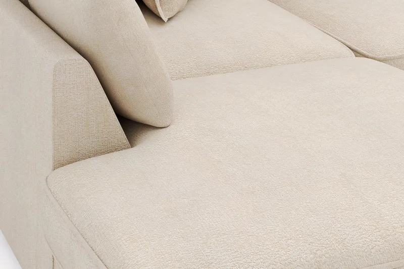 Rossita Lyx 4-sits Extra djup Soffa med Schäslong Vänster - Beige Chenille - Möbler - Vardagsrum - Soffor - Sammetssoffor