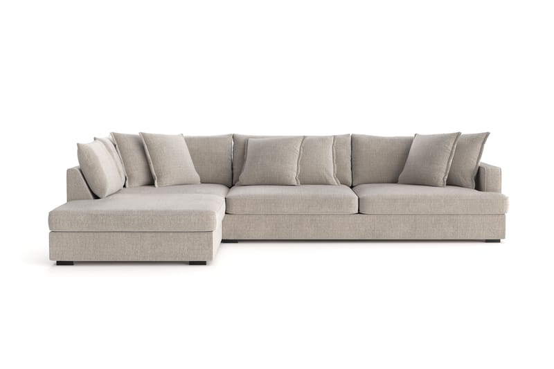 Rossita Lyx 4-sits Extra djup Soffa med Schäslong Vänster - Beige Chenille - Möbler - Vardagsrum - Soffor - Sammetssoffor