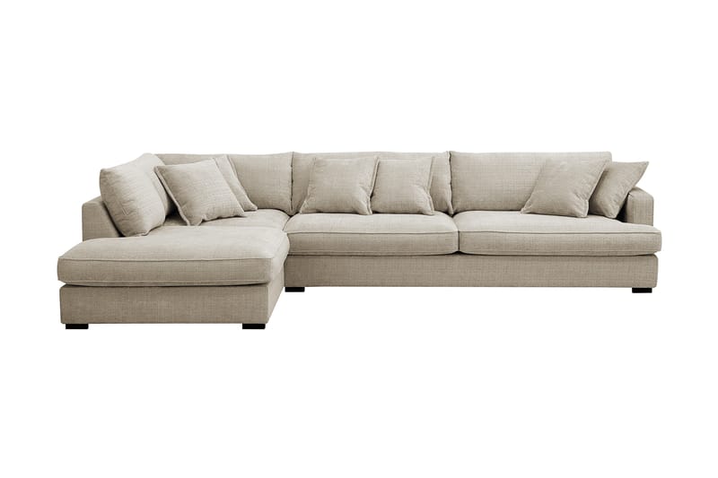 Rossita Lyx 4-sits Extra djup Soffa med Schäslong Vänster, Beige Chenille