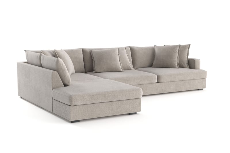 Rossita Lyx 4-sits Extra djup Soffa med Schäslong Vänster - Beige Chenille - Möbler - Vardagsrum - Soffor - Sammetssoffor