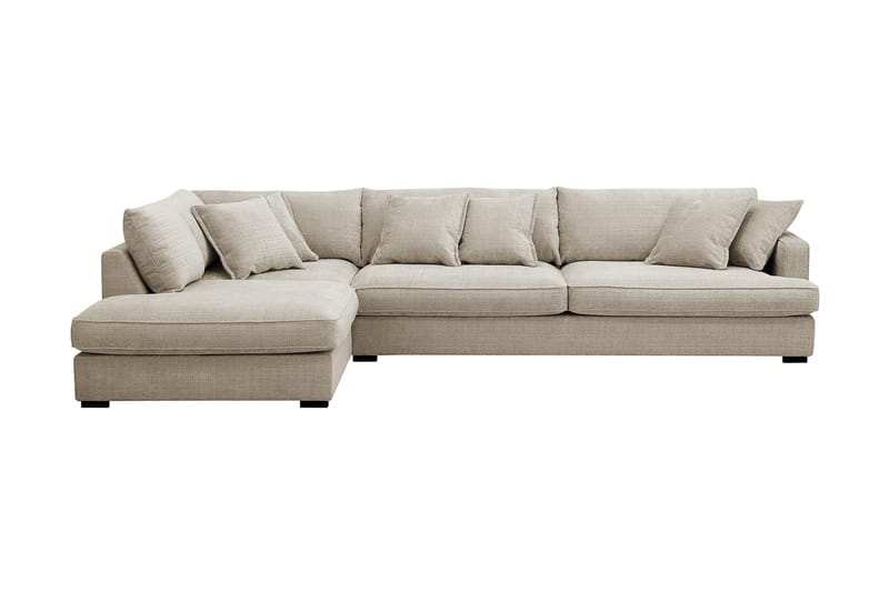 Rossita Lyx 4-sits Extra djup Soffa med Schäslong Vänster - Beige Chenille - Möbler - Vardagsrum - Soffor - Divansoffa & schäslong