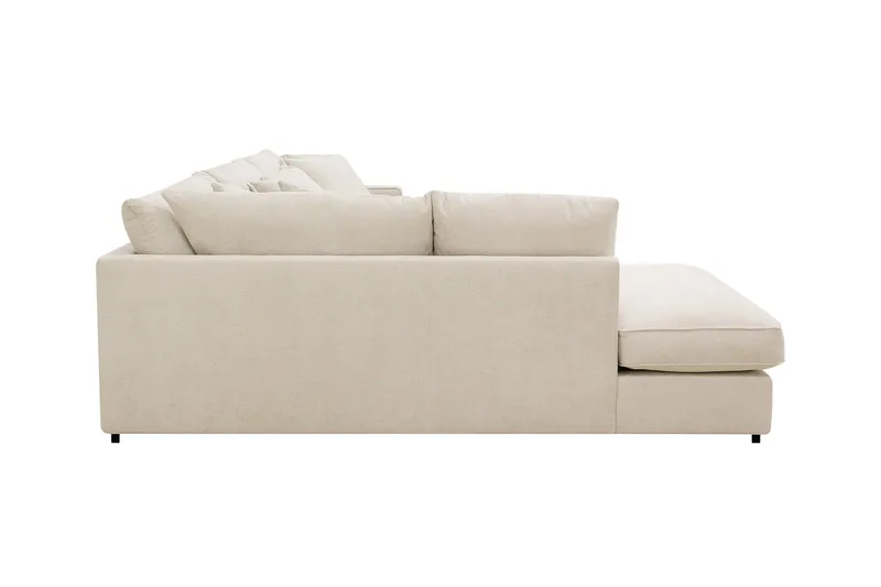 Rossita Lyx 4-sits Extra djup Soffa med Schäslong Vänster - Beige Chenille - Möbler - Vardagsrum - Soffor - Divansoffa & schäslong