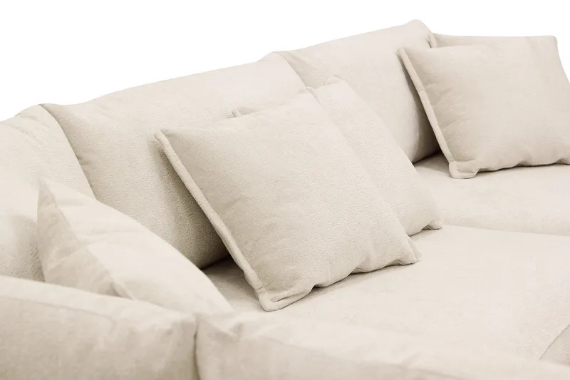 Rossita Lyx 4-sits Extra djup Soffa med Schäslong Vänster - Beige Chenille - Möbler - Vardagsrum - Soffor - Divansoffa & schäslong