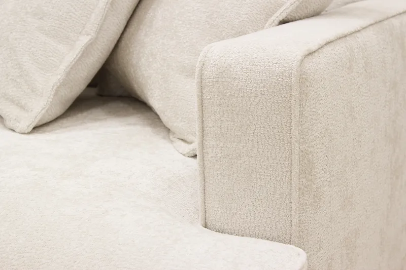 Rossita Lyx 4-sits Extra djup Soffa med Schäslong Vänster - Beige Chenille - Möbler - Vardagsrum - Soffor - Divansoffa & schäslong