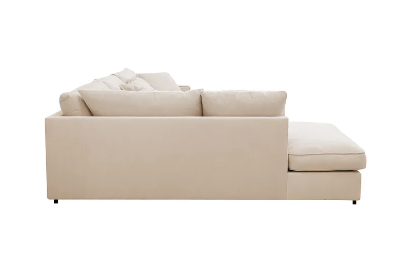 Rossita Lyx 4-sits Extra djup Soffa med Schäslong Vänster - Beige Manchester - Möbler - Vardagsrum - Soffor - Sammetssoffor