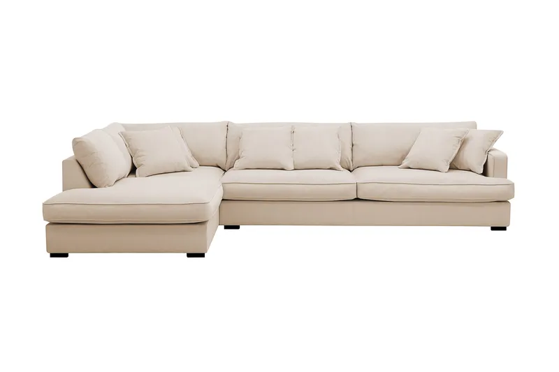 Rossita Lyx 4-sits Extra djup Soffa med Schäslong Vänster - Beige Manchester - Möbler - Vardagsrum - Soffor - Divansoffa & schäslong