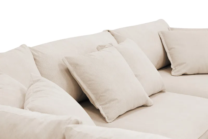 Rossita Lyx 4-sits Extra djup Soffa med Schäslong Vänster - Beige Manchester - Möbler - Vardagsrum - Soffor - Sammetssoffor