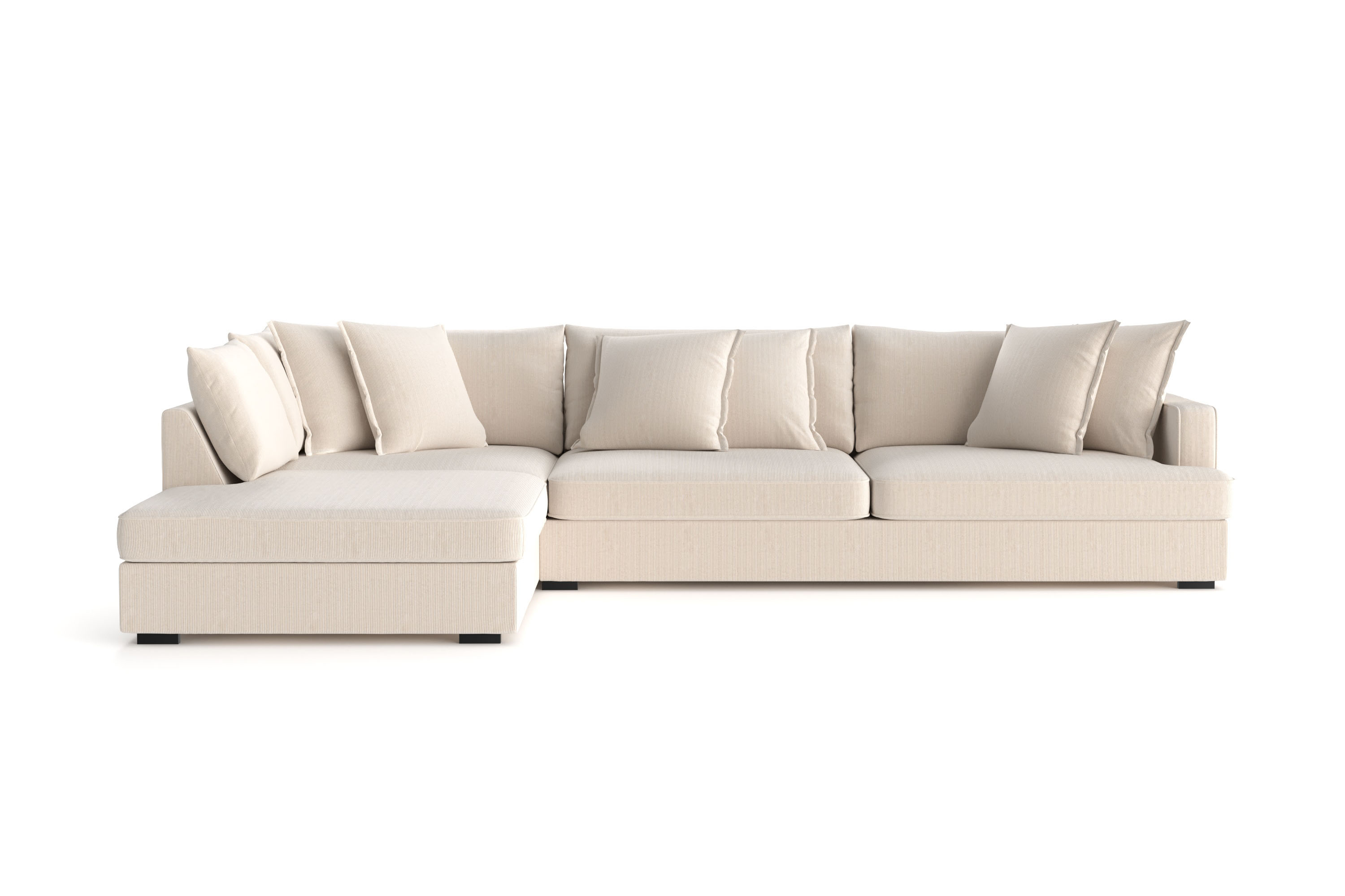 rossita lyx 4-sits extra djup soffa med schäslong vänster - beige manchester