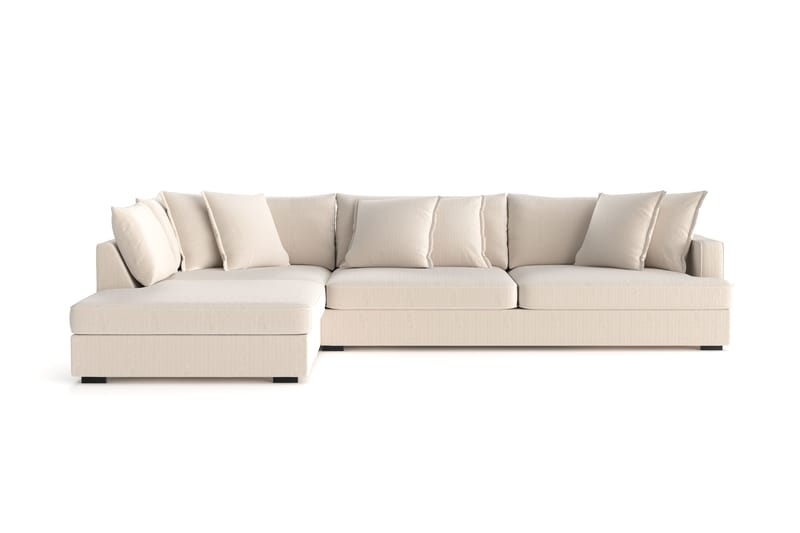Rossita Lyx 4-sits Extra djup Soffa med Schäslong Vänster - Beige Manchester - Möbler - Vardagsrum - Soffor - Sammetssoffor