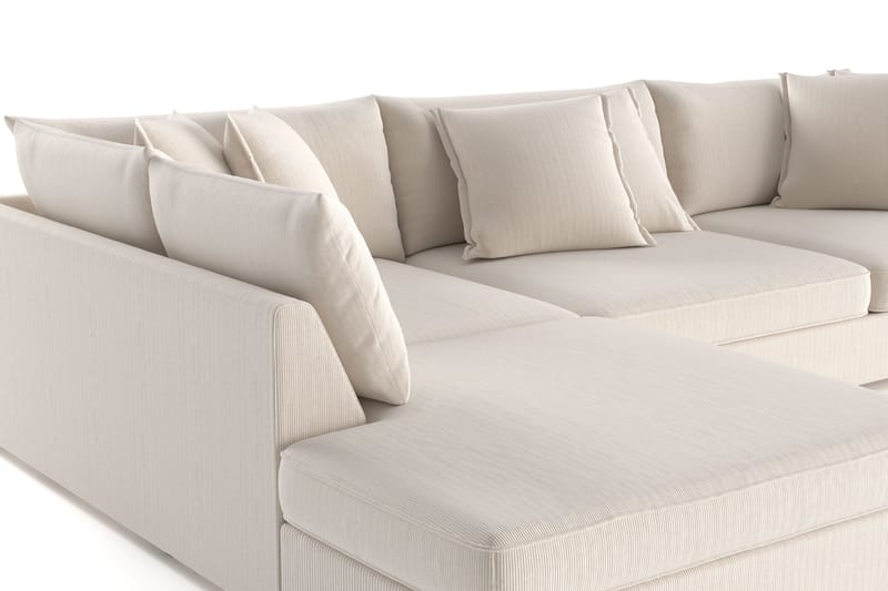Rossita Lyx 4-sits Extra djup Soffa med Schäslong Vänster - Beige Manchester - Möbler - Vardagsrum - Soffor - Sammetssoffor