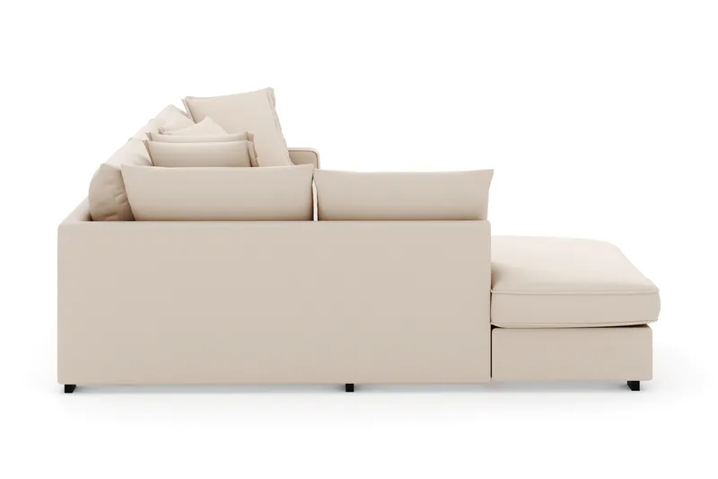 Rossita Lyx 4-sits Extra djup Soffa med Schäslong Vänster - Beige Manchester - Möbler - Vardagsrum - Soffor - Sammetssoffor