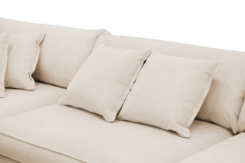 Rossita Lyx 4-sits Extra djup Soffa med Schäslong Vänster - Beige Manchester - Möbler - Vardagsrum - Soffor - Divansoffa & schäslong