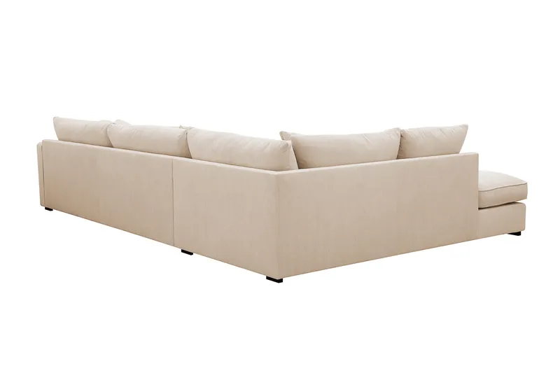 Rossita Lyx 4-sits Extra djup Soffa med Schäslong Vänster - Beige Manchester - Möbler - Vardagsrum - Soffor - Sammetssoffor