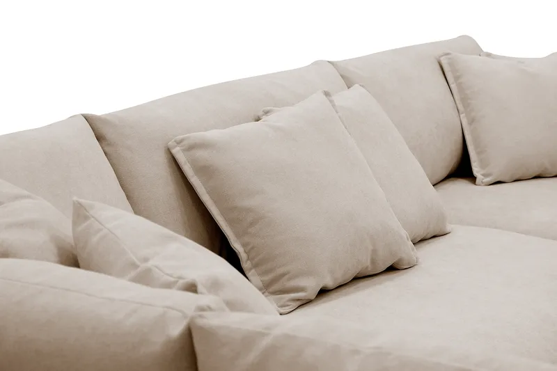 Rossita Lyx 4-sits Extra djup Soffa med Schäslong Vänster - Beige Tyg - Möbler - Vardagsrum - Soffor - Divansoffa & schäslong