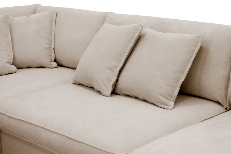 Rossita Lyx 4-sits Extra djup Soffa med Schäslong Vänster - Beige Tyg - Möbler - Vardagsrum - Soffor - Divansoffa & schäslong