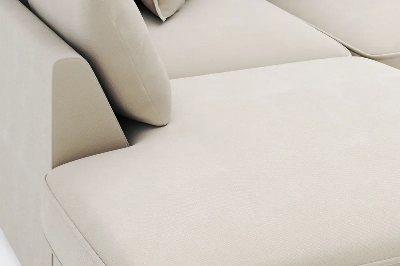 Rossita Lyx 4-sits Extra djup Soffa med Schäslong Vänster - Beige Tyg - Möbler - Vardagsrum - Soffor - Divansoffa & schäslong