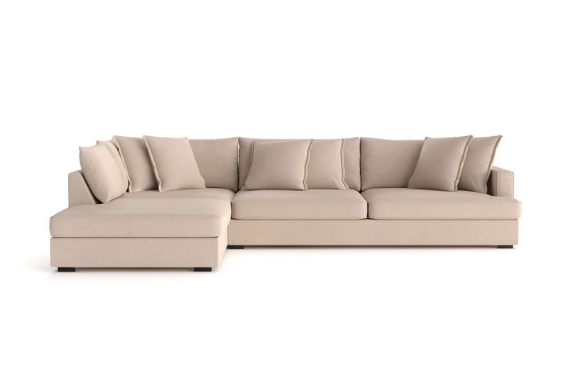 Rossita Lyx 4-sits Extra djup Soffa med Schäslong Vänster - Beige Tyg - Möbler - Vardagsrum - Soffor - Divansoffa & schäslong