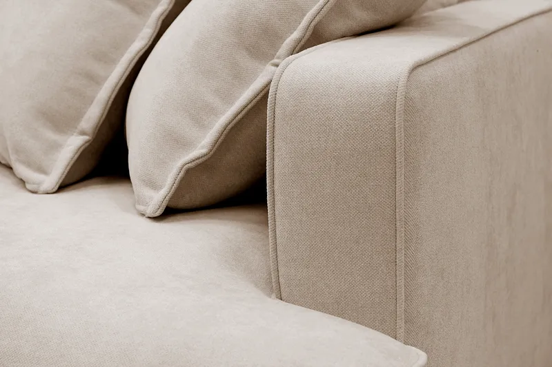 Rossita Lyx 4-sits Extra djup Soffa med Schäslong Vänster - Beige Tyg - Möbler - Vardagsrum - Soffor - Divansoffa & schäslong