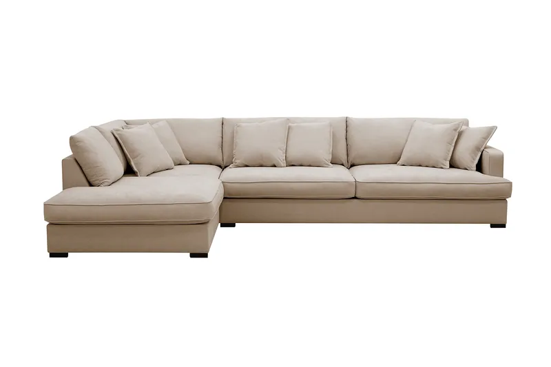 Rossita Lyx 4-sits Extra djup Soffa med Schäslong Vänster - Beige Tyg - Möbler - Vardagsrum - Soffor - Divansoffa & schäslong