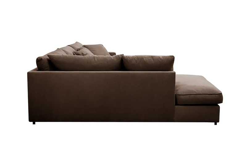 Rossita Lyx 4-sits Extra djup Soffa med Schäslong Vänster - Brun Manchester - Möbler - Vardagsrum - Soffor - Divansoffa & schäslong