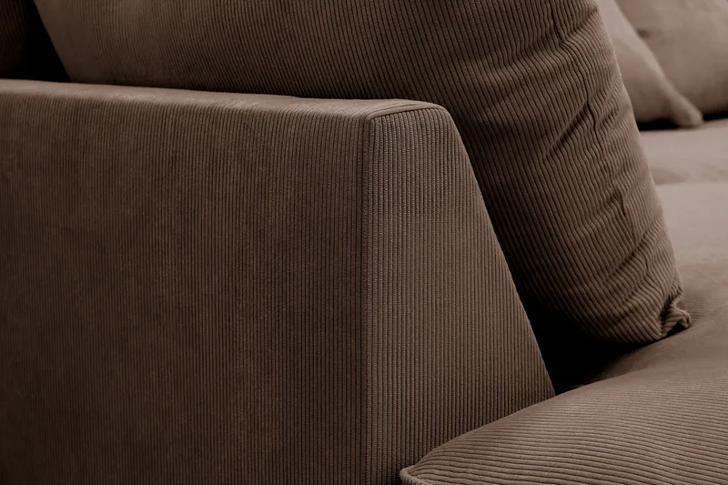 Rossita Lyx 4-sits Extra djup Soffa med Schäslong Vänster - Brun Manchester - Möbler - Vardagsrum - Soffor - Sammetssoffor