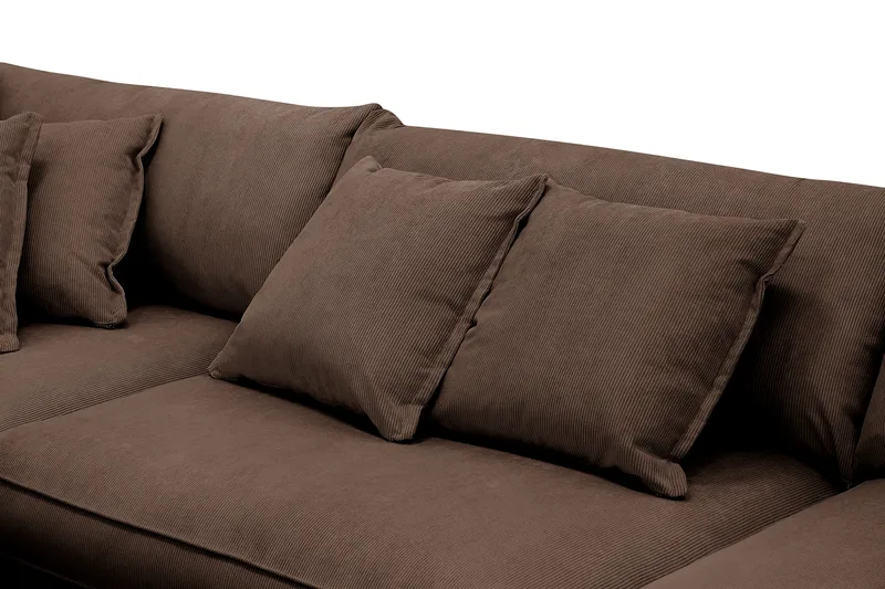 Rossita Lyx 4-sits Extra djup Soffa med Schäslong Vänster - Brun Manchester - Möbler - Vardagsrum - Soffor - Divansoffa & schäslong