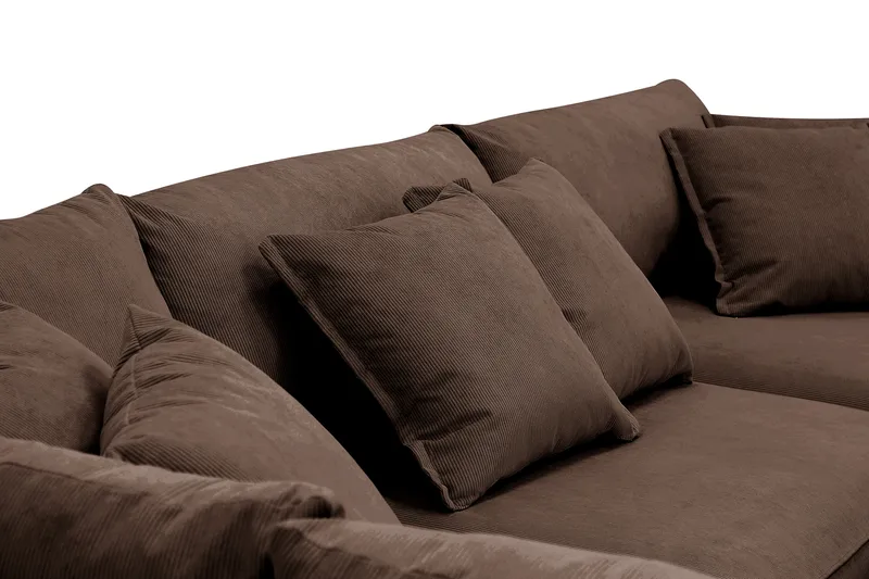 Rossita Lyx 4-sits Extra djup Soffa med Schäslong Vänster - Brun Manchester - Möbler - Vardagsrum - Soffor - Sammetssoffor