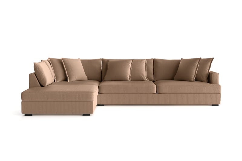 Rossita Lyx 4-sits Extra djup Soffa med Schäslong Vänster - Brun Manchester - Möbler - Vardagsrum - Soffor - Sammetssoffor