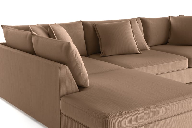 Rossita Lyx 4-sits Extra djup Soffa med Schäslong Vänster - Brun Manchester - Möbler - Vardagsrum - Soffor - Sammetssoffor