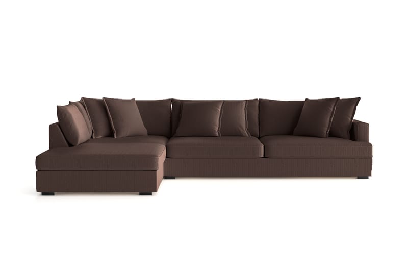 Rossita Lyx 4-sits Extra djup Soffa med Schäslong Vänster - Brun Manchester - Möbler - Vardagsrum - Soffor - Sammetssoffor