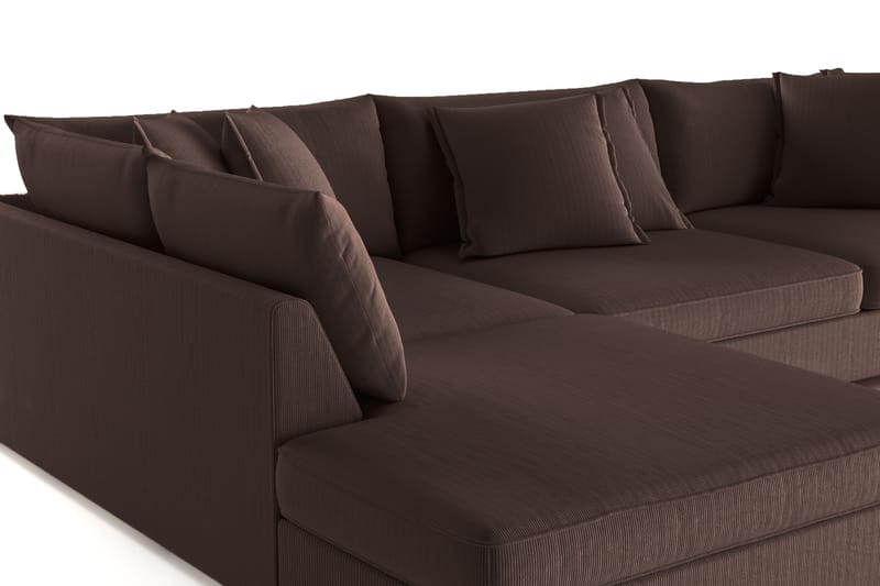 Rossita Lyx 4-sits Extra djup Soffa med Schäslong Vänster - Brun Manchester - Möbler - Vardagsrum - Soffor - Sammetssoffor