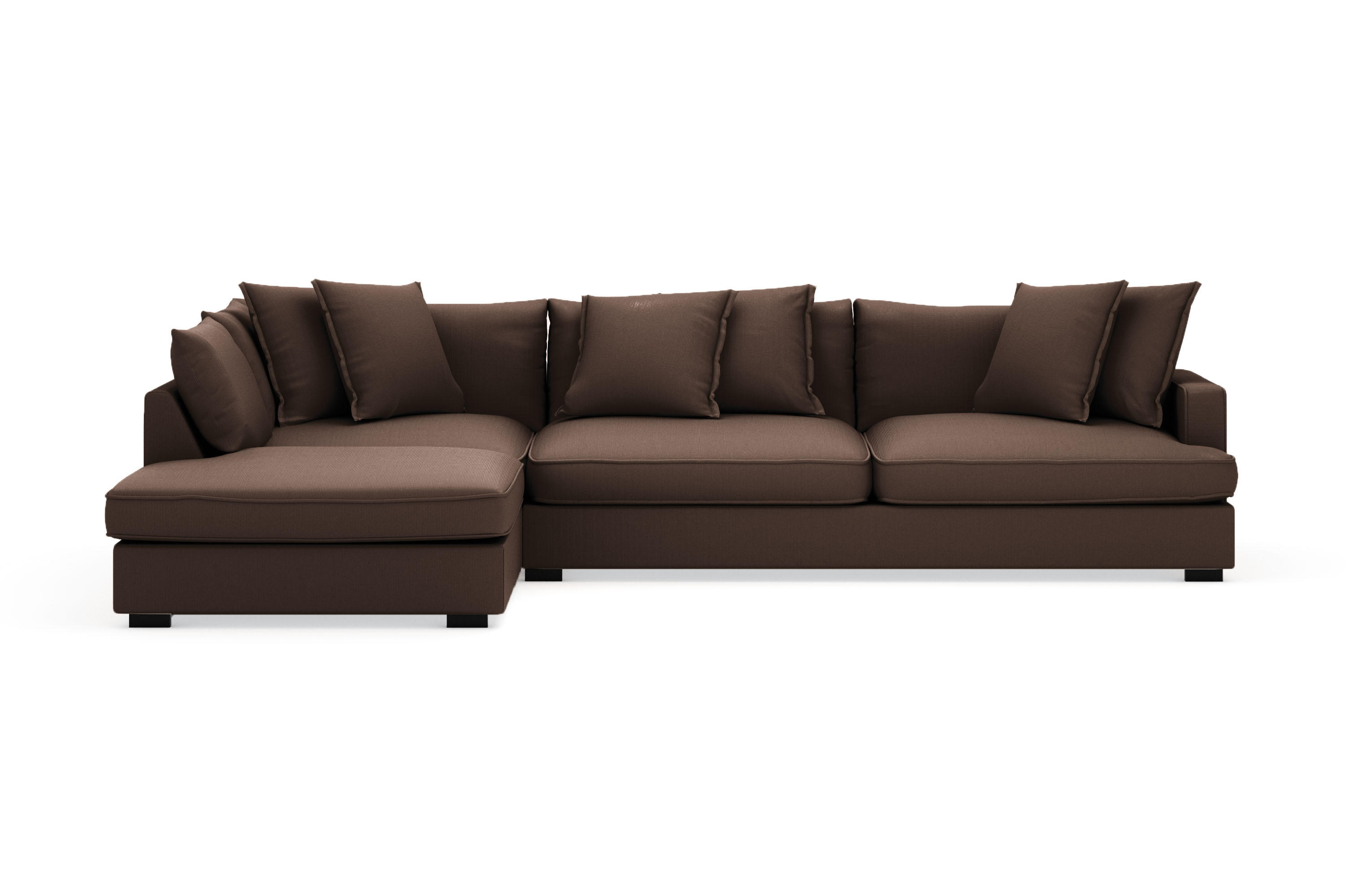 rossita lyx 4-sits extra djup soffa med schäslong vänster - brun manchester