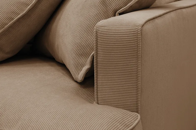 Rossita Lyx 4-sits Extra djup Soffa med Schäslong Vänster - Brun Manchester - Möbler - Vardagsrum - Soffor - Divansoffa & schäslong