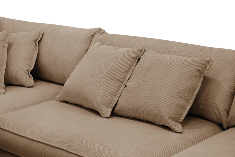 Rossita Lyx 4-sits Extra djup Soffa med Schäslong Vänster - Brun Manchester - Möbler - Vardagsrum - Soffor - Divansoffa & schäslong