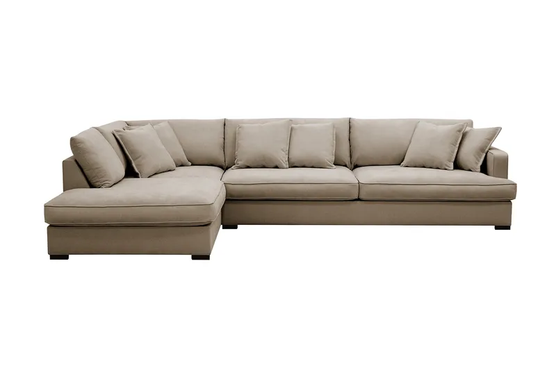 Rossita Lyx 4-sits Extra djup Soffa med Schäslong Vänster - Brun Tyg - Möbler - Vardagsrum - Soffor - Divansoffa & schäslong