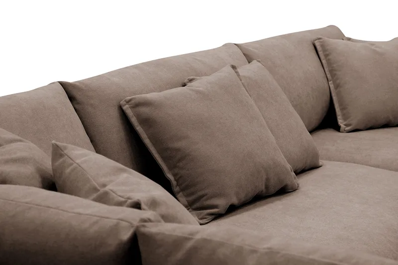 Rossita Lyx 4-sits Extra djup Soffa med Schäslong Vänster - Brun Tyg - Möbler - Vardagsrum - Soffor - Divansoffa & schäslong