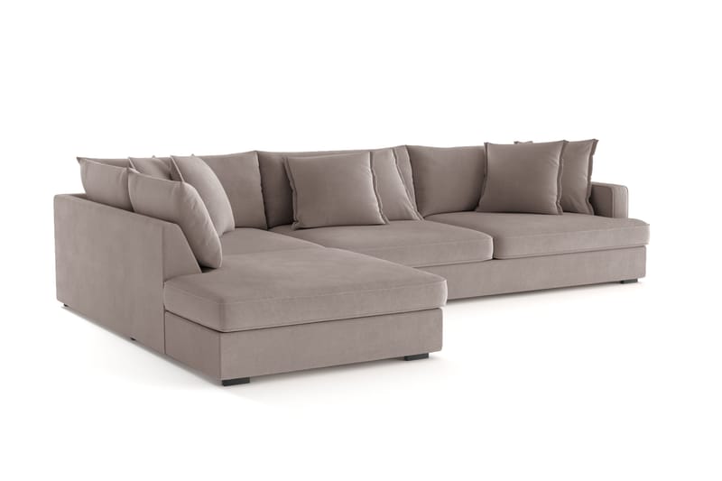 Rossita Lyx 4-sits Extra djup Soffa med Schäslong Vänster - Brun Tyg - Möbler - Vardagsrum - Soffor - Divansoffa & schäslong