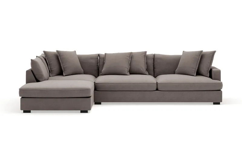 Rossita Lyx 4-sits Extra djup Soffa med Schäslong Vänster - Brun Tyg - Möbler - Vardagsrum - Soffor - Divansoffa & schäslong