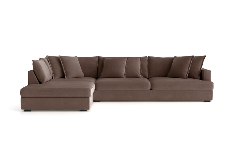 Rossita Lyx 4-sits Extra djup Soffa med Schäslong Vänster - Brun Tyg - Möbler - Vardagsrum - Soffor - Divansoffa & schäslong