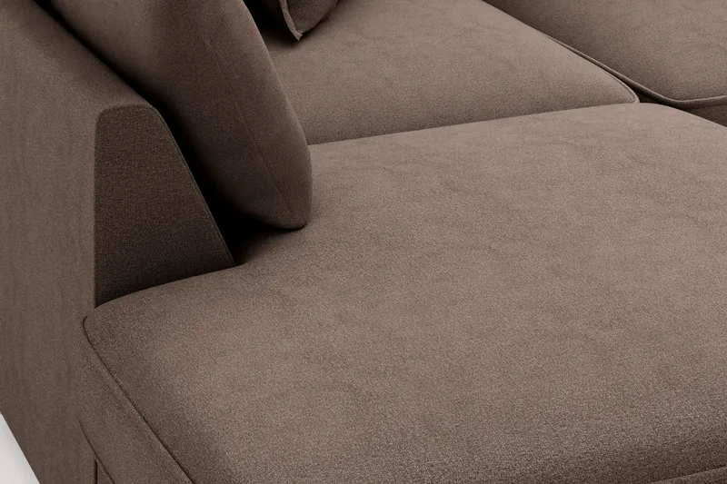 Rossita Lyx 4-sits Extra djup Soffa med Schäslong Vänster - Brun Tyg - Möbler - Vardagsrum - Soffor - Divansoffa & schäslong