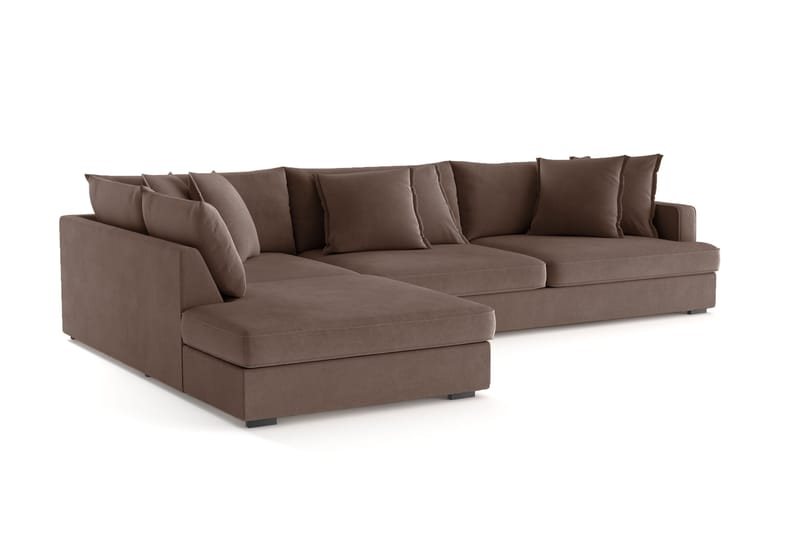 Rossita Lyx 4-sits Extra djup Soffa med Schäslong Vänster - Brun Tyg - Möbler - Vardagsrum - Soffor - Divansoffa & schäslong