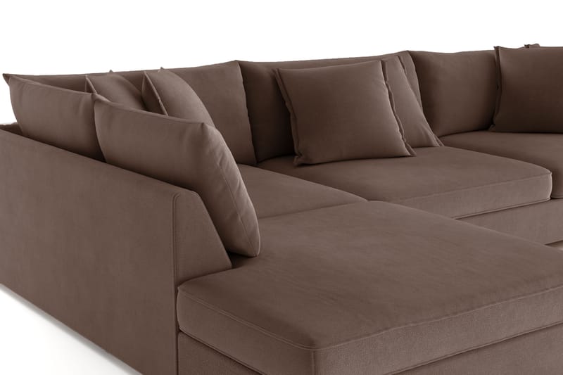 Rossita Lyx 4-sits Extra djup Soffa med Schäslong Vänster - Brun Tyg - Möbler - Vardagsrum - Soffor - Divansoffa & schäslong